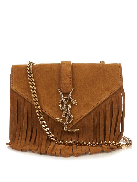 ysl tan fringe bag|ysl crossbody bag price.